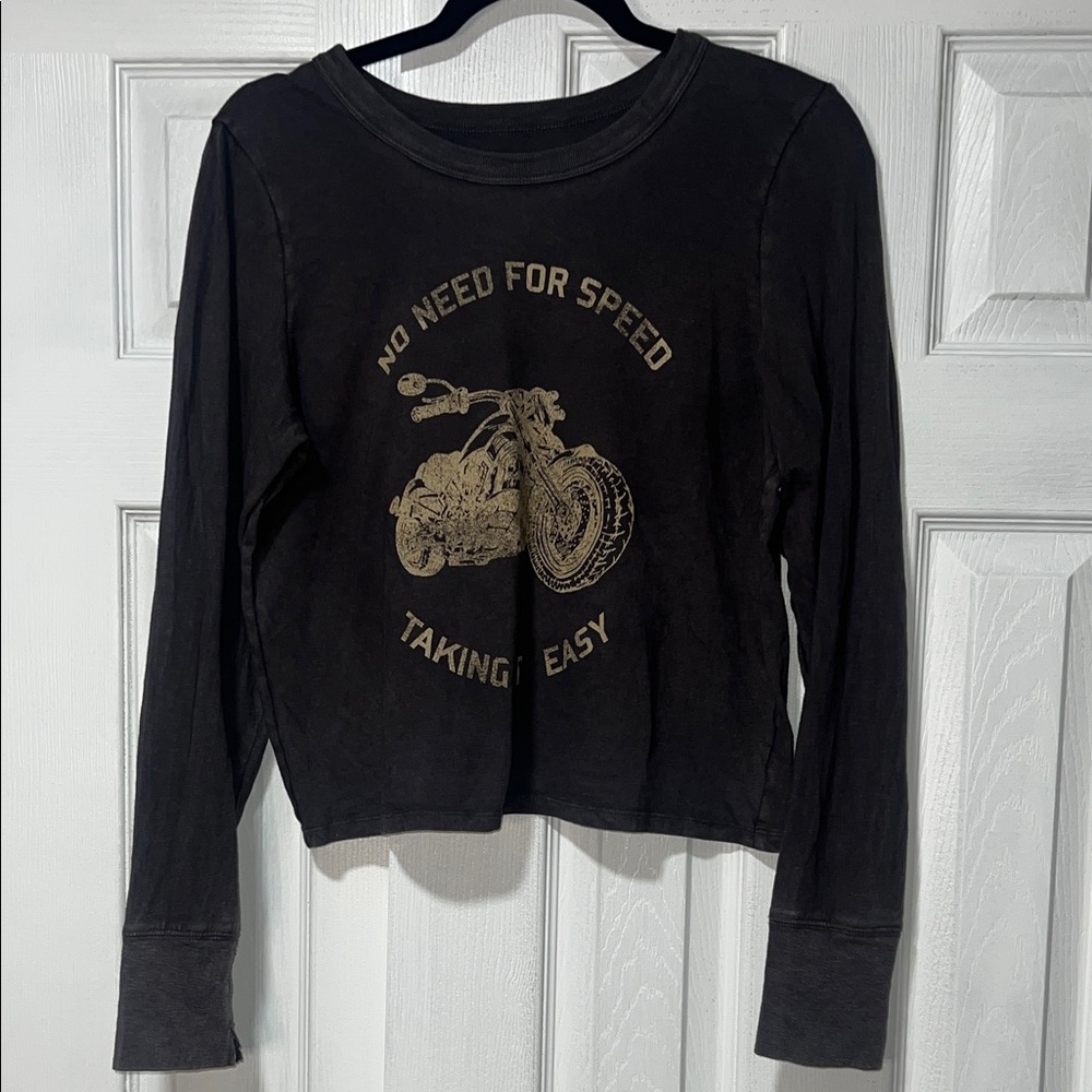 Aerie Dark grey Graphic Long Sleeve Shirt